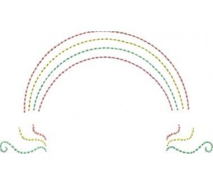 Stickdatei - Regenbogen mit Swirls